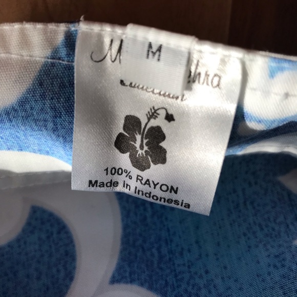 Max Mehra tropical skirt snap front medium blue - Picture 6 of 8